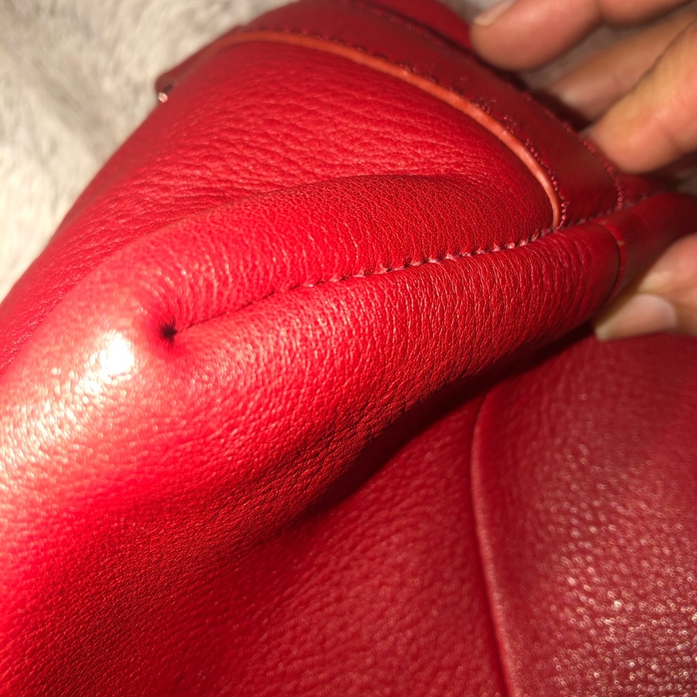 Talbots Red Pebbled Leather HOBO Bag - Picture 7 of 13